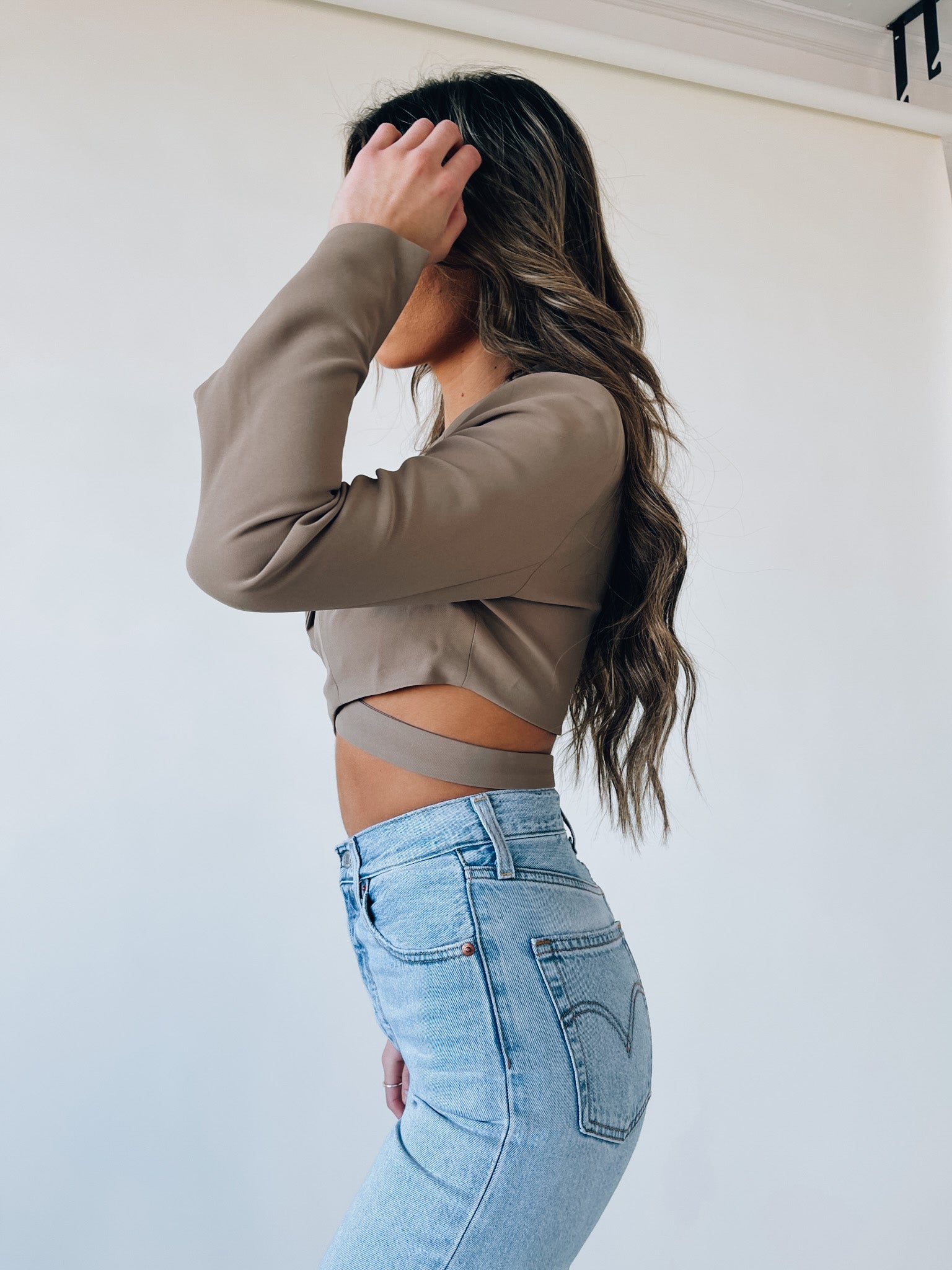 Harlow Cropped Wrap Blazer