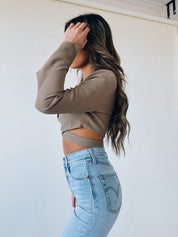 Harlow Cropped Wrap Blazer