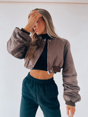 Kiandra Cropped Coco Bomber Jacket