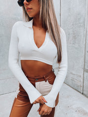 RESTOCKED: White Tie Back Knit Top
