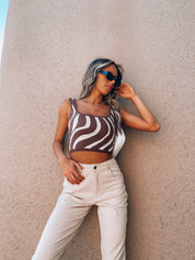 RESTOCKED: Chocolate Waves Knit Top