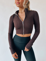 Brooks Front Zipper Crop