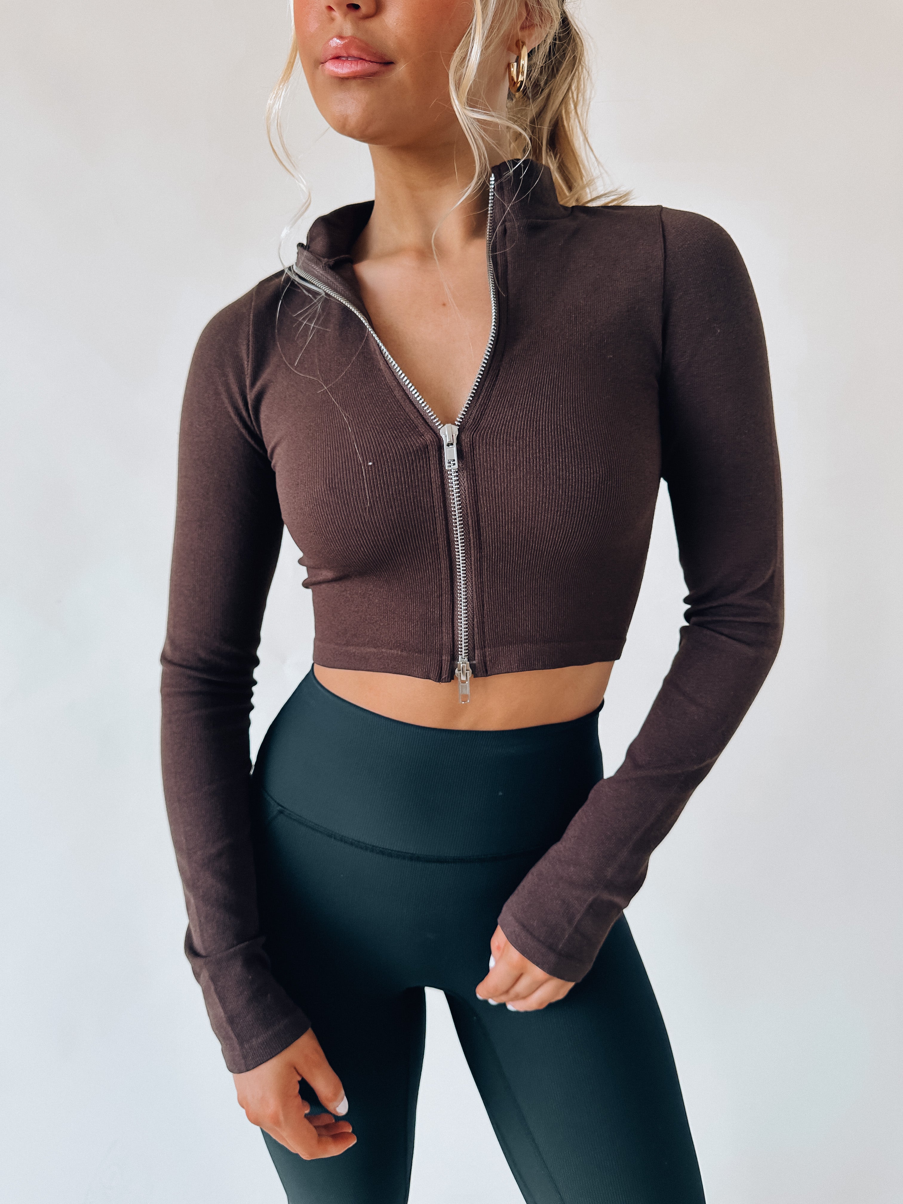 Brooks Front Zipper Crop