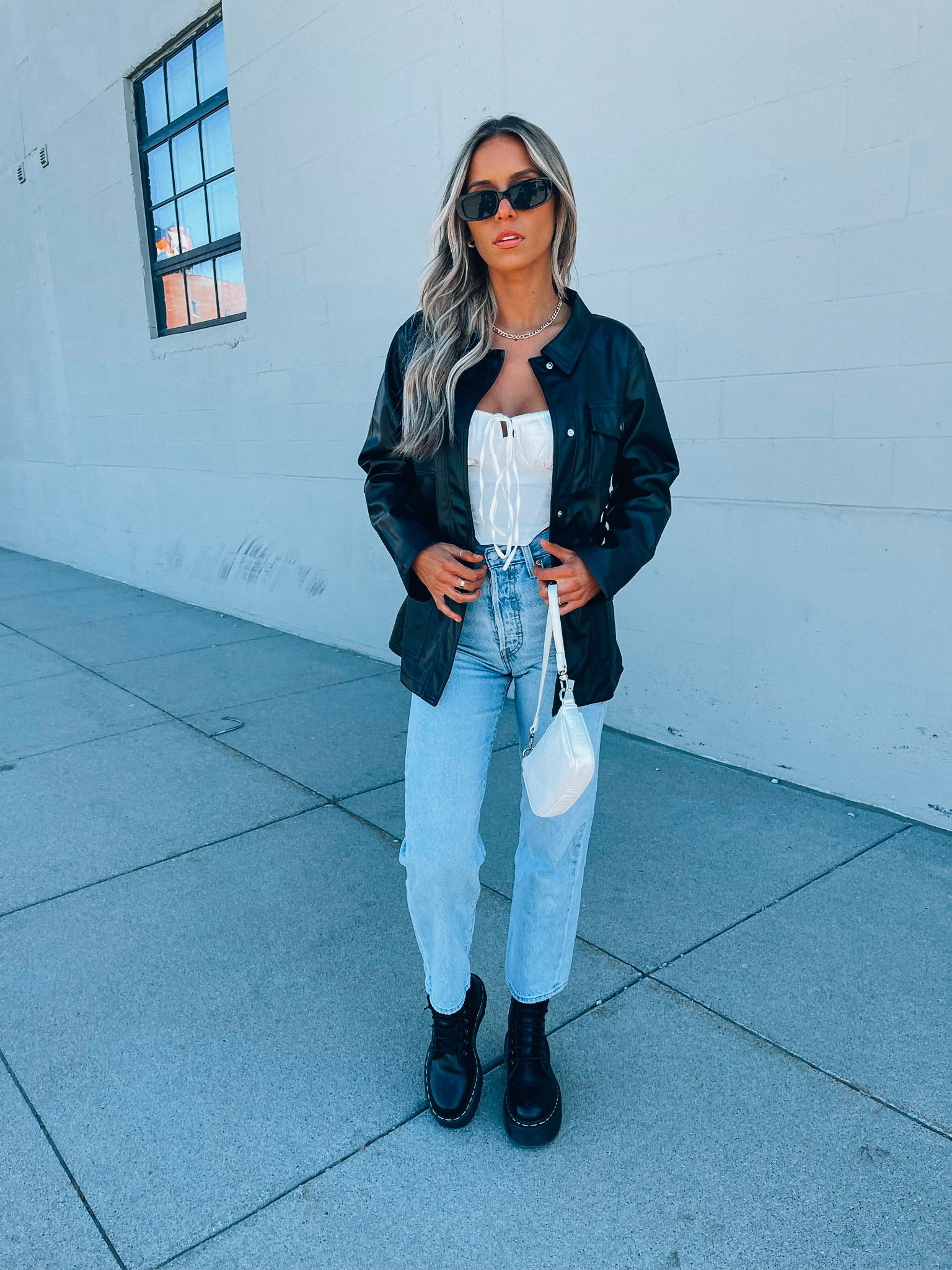 Belted Pleather Jacket