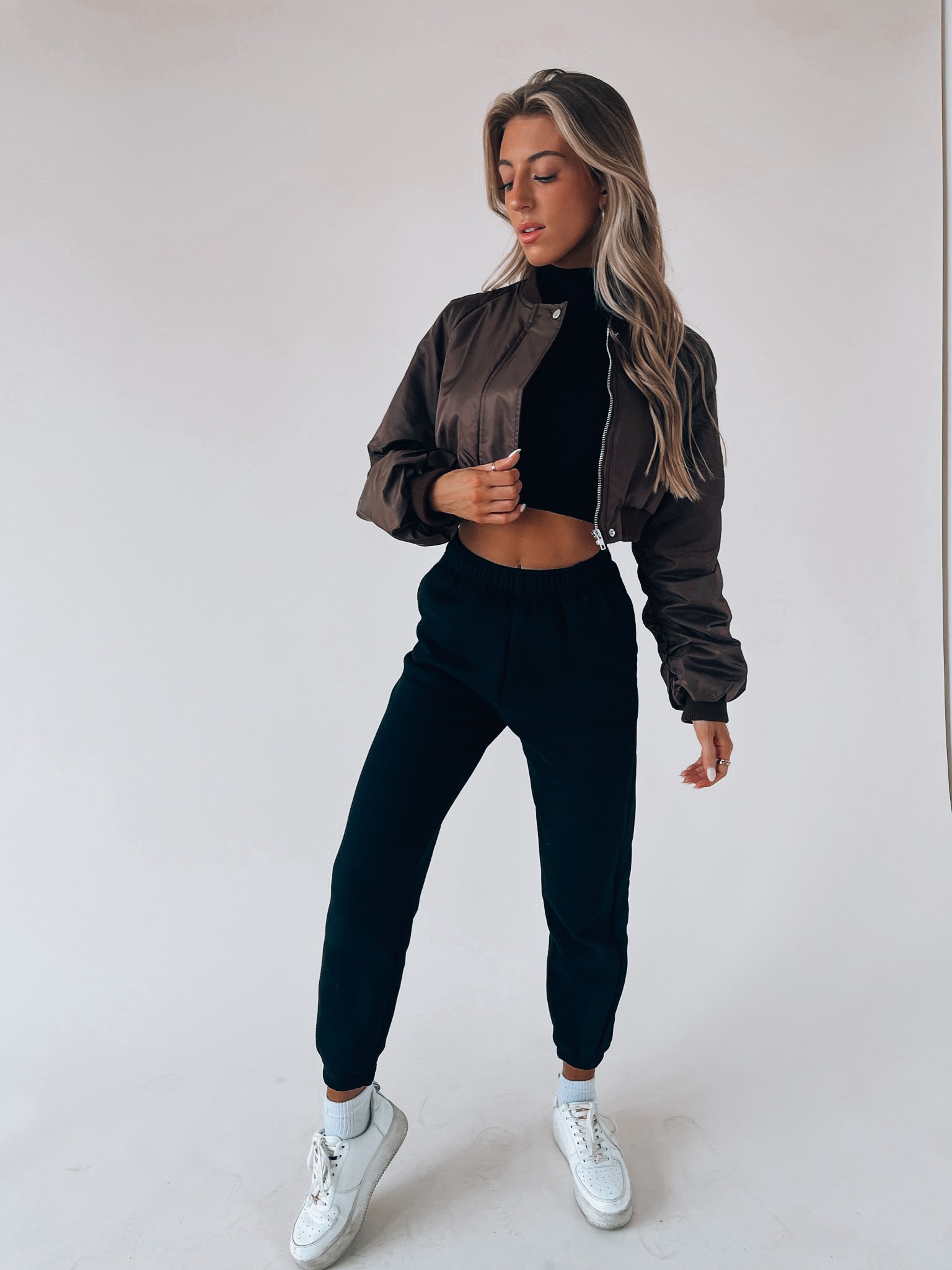 Kiandra Cropped Coco Bomber Jacket