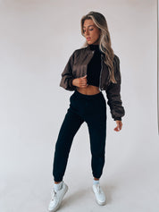 Kiandra Cropped Coco Bomber Jacket