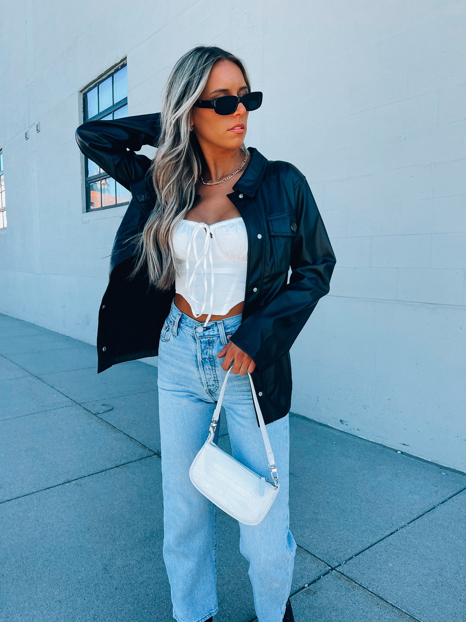 Belted Pleather Jacket