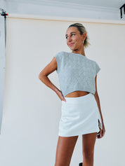Karter Knit Sleeveless Top In Grey