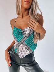 Jade Printed Bandana Top