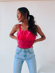 Madelyn Mesh Ruffle Top