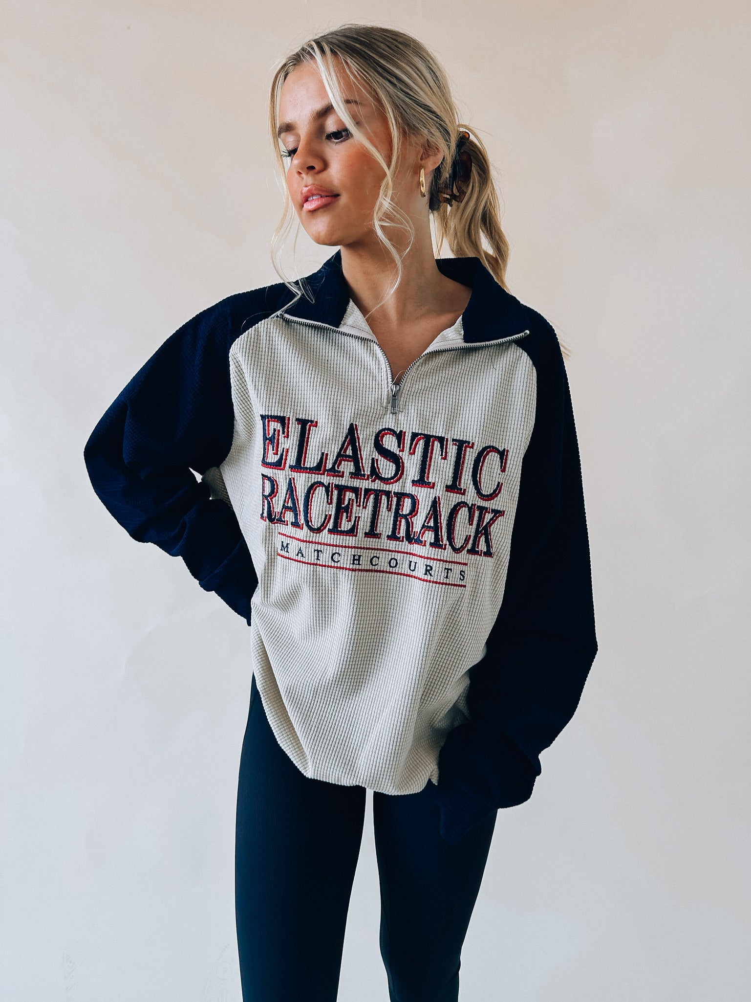 Elastic Racetrack Half Zip