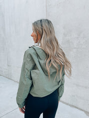 Dusty Green Half Zip Windbreaker