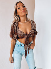 Mariah Printed Tie Top