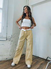 Fold Over Straight Leg Pants