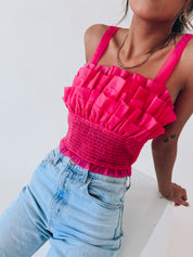 Madelyn Mesh Ruffle Top