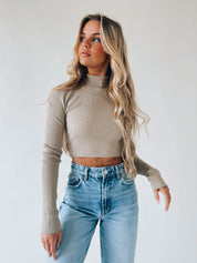 Harper Turtleneck In Stone