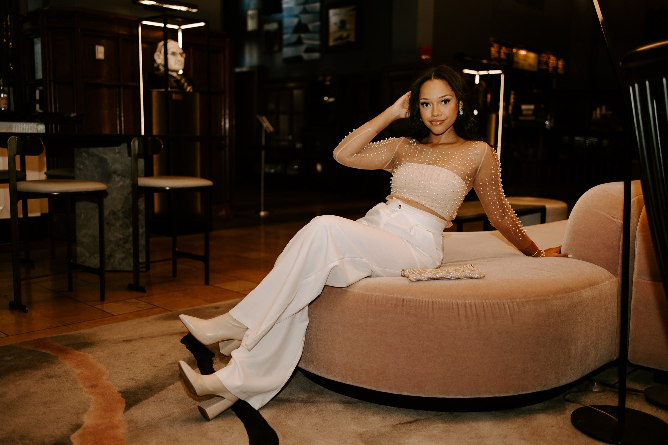 Lizzie Pearl Mesh Top