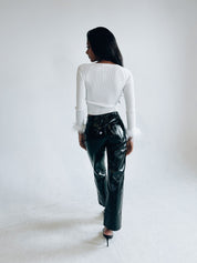 Paisley Ribbed Feather Top