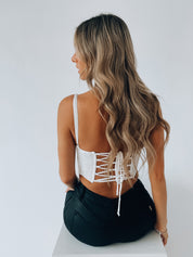 RESTOCKED: Baylor Bustier Top in White