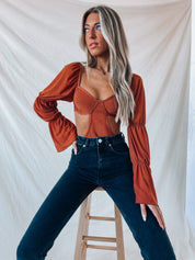 Rust Kaysha Cut Out Bodysuit
