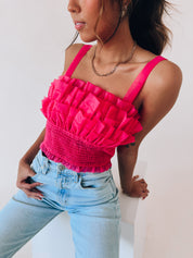 Madelyn Mesh Ruffle Top