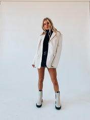 Cream Pleather Blazer