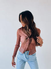 Miranda Textured Mesh Long Sleeve