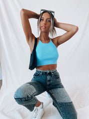 SALE: Baby Blue Chained Halter