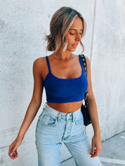 SALE :Cobalt Crochet Crop Top
