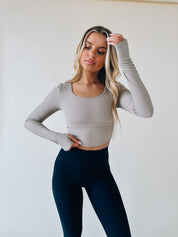 Cropped Long Sleeved Athletic Top