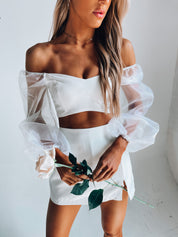 Kaylin Sheer Sleeve Crop Top