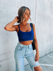 SALE :Cobalt Crochet Crop Top
