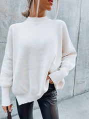 Fall Breeze Knit Sweater In White