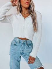Carley Textured Zip-Up Hoodie