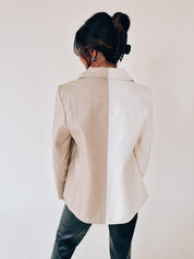 SALE: Color Block Pleather Blazer