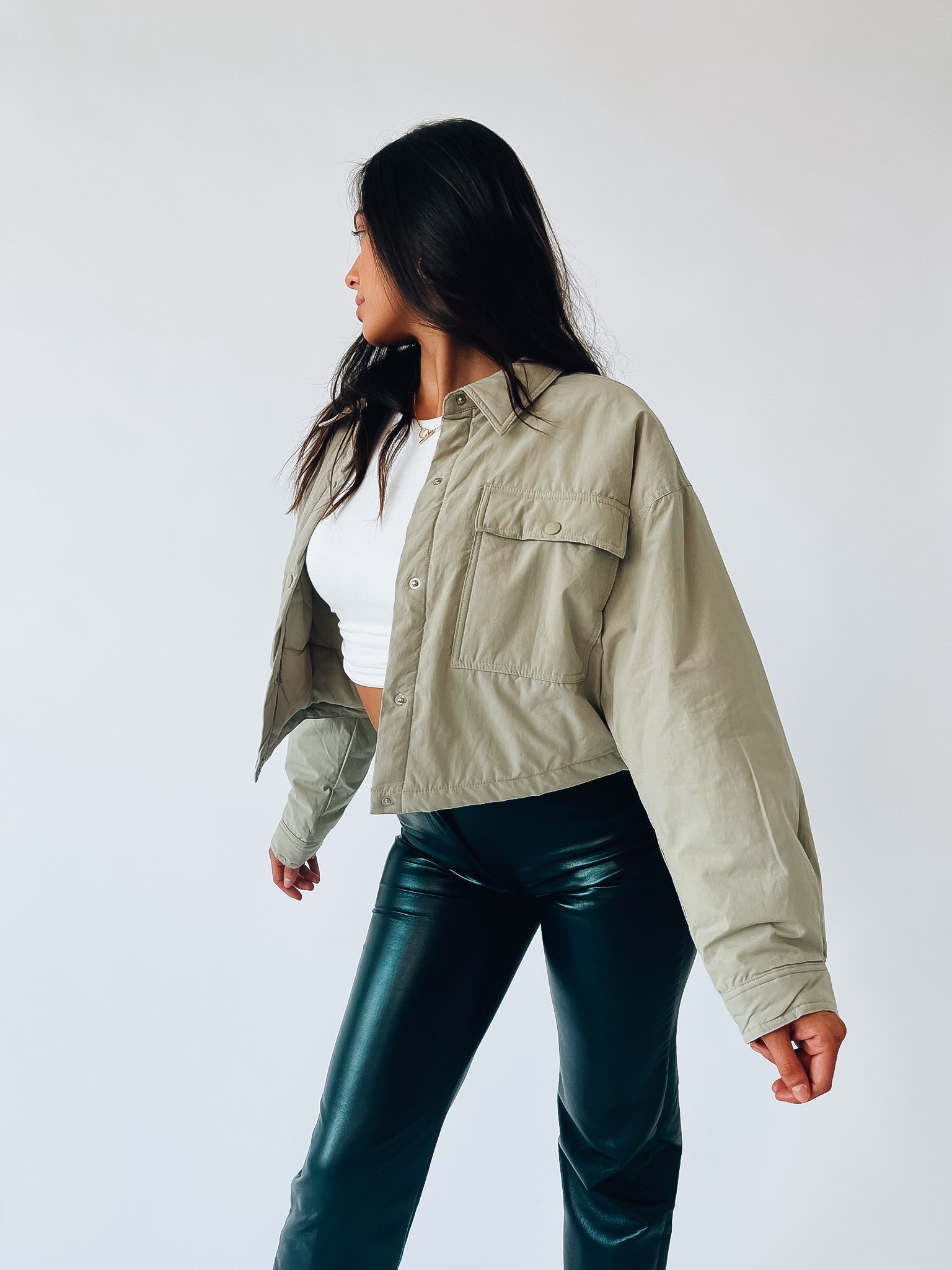 Paxton Sage Cropped Jacket