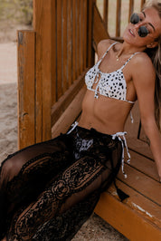 Black Chasing The Sun Lace Pants