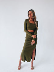 Nora Olive Midi Set