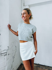 Karter Knit Sleeveless Top In Grey