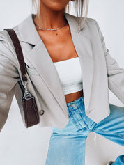 Stone Grey Devon Cropped Blazer