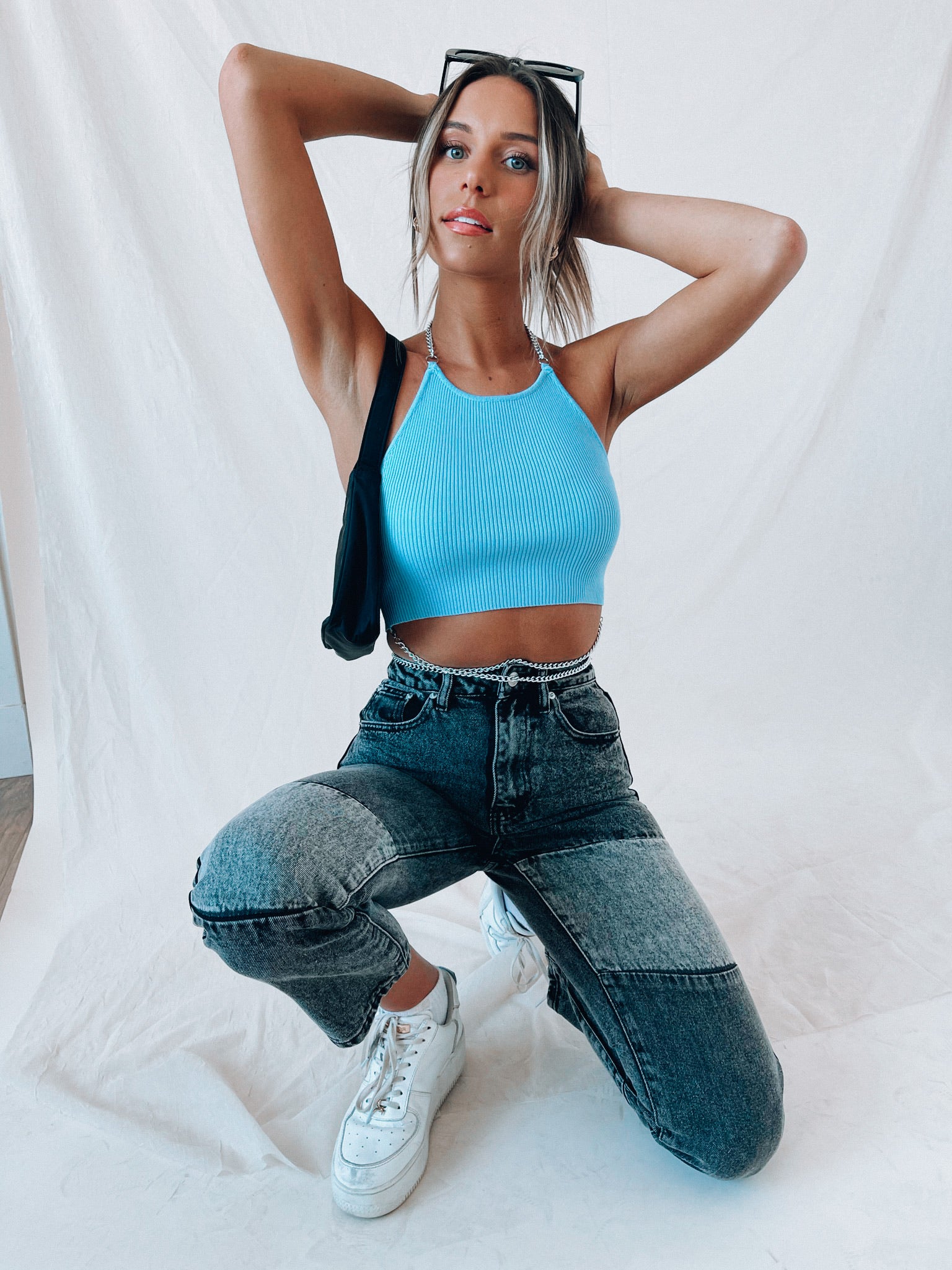SALE: Baby Blue Chained Halter