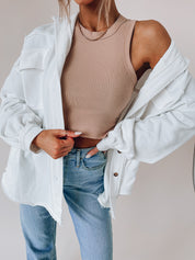 Jessika Button Down Ivory Shacket