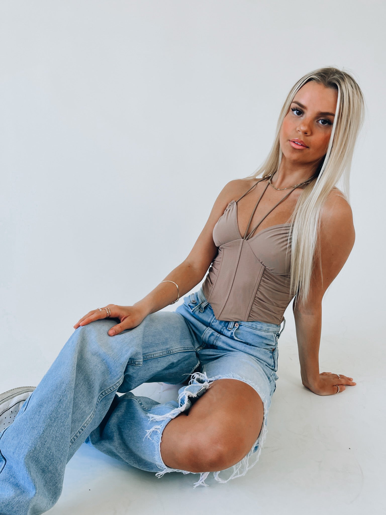 Taryn Corset Top In Taupe