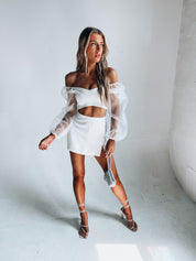 Kaylin Sheer Sleeve Crop Top