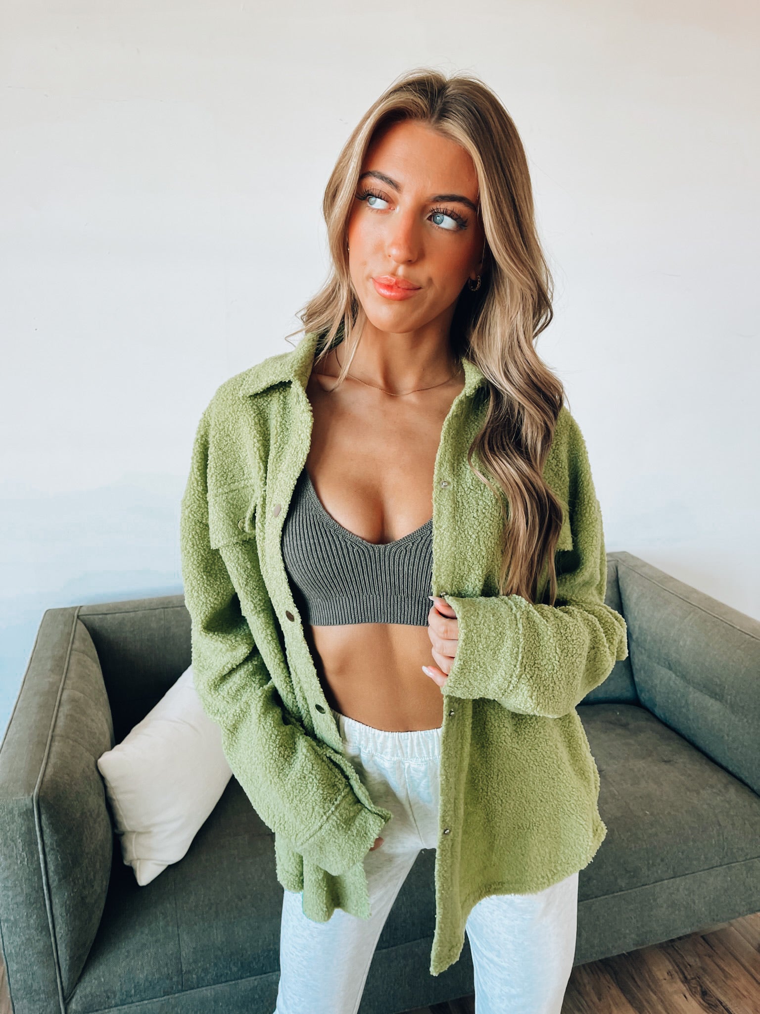 Charcoal Knit Bra Top