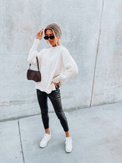 Fall Breeze Knit Sweater In White