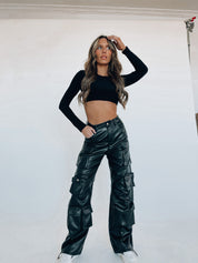 Nathan Cargo Pleather Pants