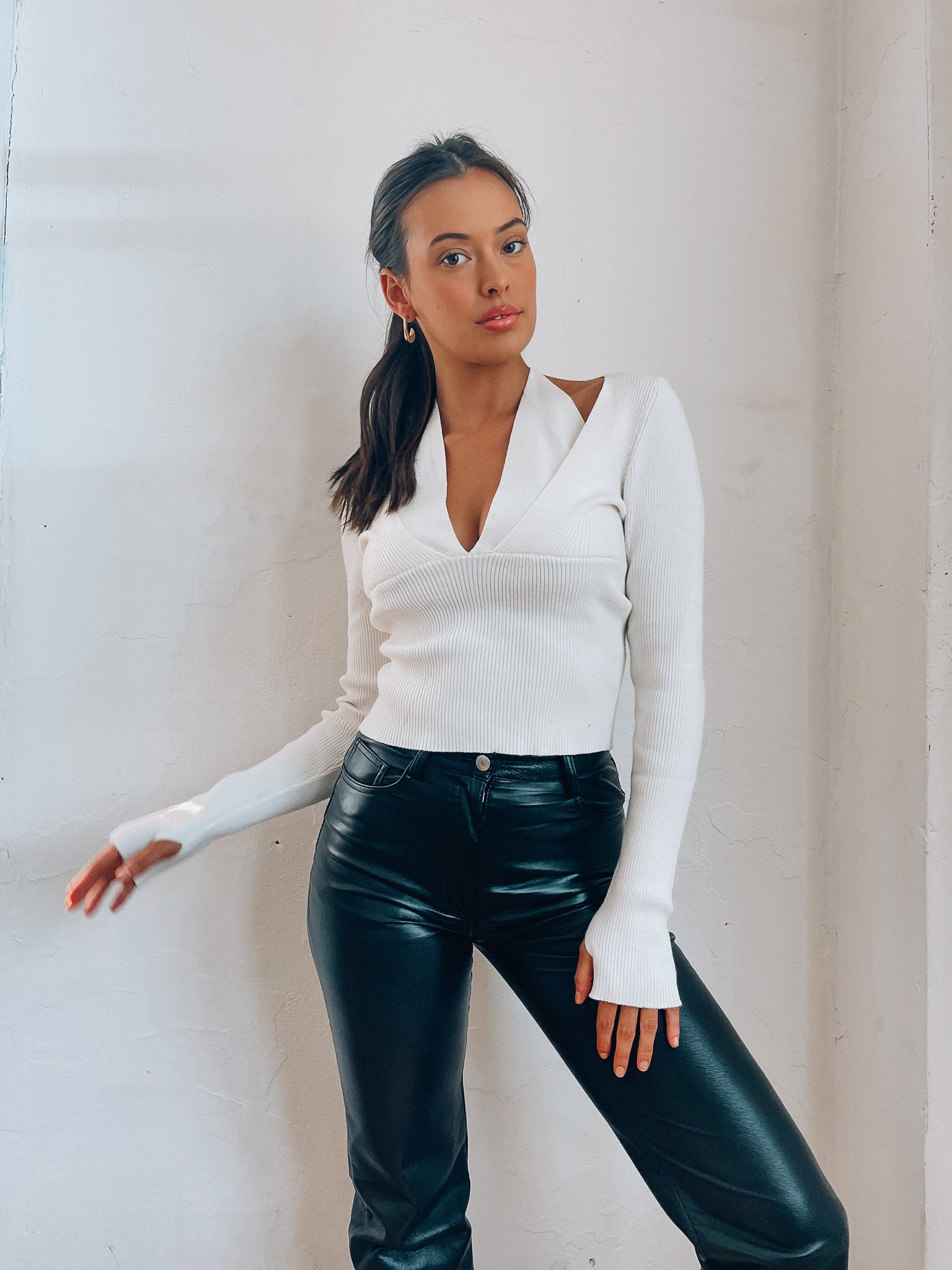 Melodie Ribbed Halter Sweater