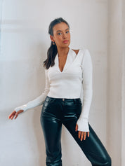 Melodie Ribbed Halter Sweater