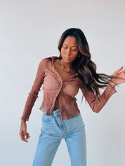 Miranda Textured Mesh Long Sleeve